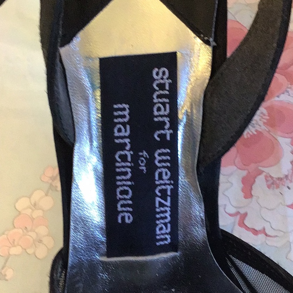 Stuart Weitzman Black Sequin And Mesh Heels - image 6